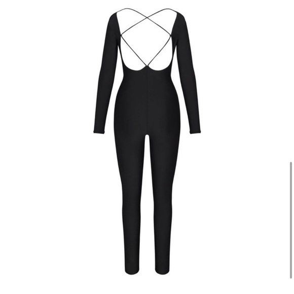 SKIMS Lace-Up Catsuit Jumpsuit One Piece in black NWOT - Picture 5 of 9